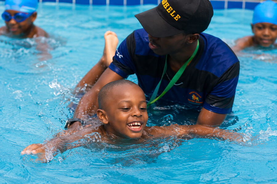 Kinder School swimming activity